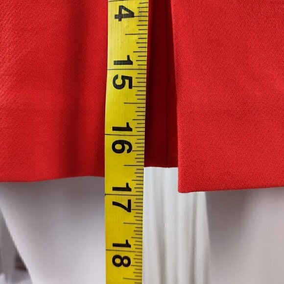 Ann Taylor LOFT Red Orange Stretch Cotton Pleat, Patch Pocket Shift Skirt Size 6 - Picture 8 of 12